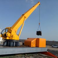 现货港口船用起重机 伸缩臂大型船吊 2/3吨船用折臂吊