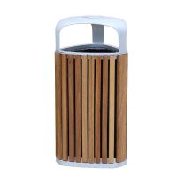 河南天祥户外(铸铝+菠萝格实木)垃圾桶