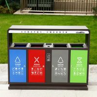河南天祥 户外果皮箱果皮箱镀锌四分类垃圾桶 厂家直销