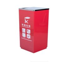 河南天祥 喷塑彩色分类果皮箱 红蓝黑三色垃圾桶环卫果壳箱