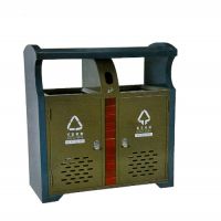 河南天祥  户外镀锌二分类果皮箱量大 （小区/公园）