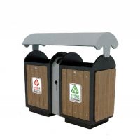 户外垃圾箱环保垃圾桶 钢木二分类果皮箱量大可定制 河南天祥