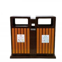 河南天祥户外垃圾桶钢木垃圾箱分类果皮箱量大 （小区/公园）