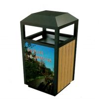 河南天祥钢木垃圾桶环保果皮箱公共垃圾箱 （小区/公园/街道）