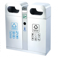 河南天祥室外不锈钢二分类果皮箱 （小区/公园/街道/景区）