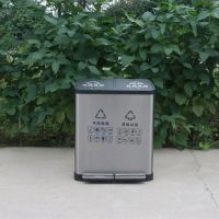 河南天祥 室内不锈钢垃圾箱二分类环保脚踏式垃圾桶 可定做