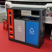 河南天祥户外镀锌二分类垃圾桶 （小区/公园/街道）可批发定制