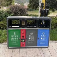 镀锌三分类垃圾桶户外环保果皮箱 厂家直销支持定制 河南天祥