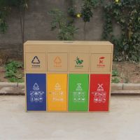 河南天祥新款卡其色四分类垃圾桶 环保垃圾箱 厂家直销支持定制